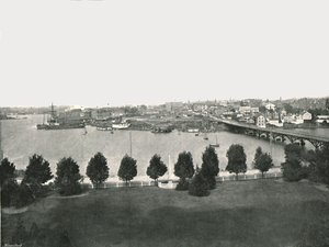 1895年，加拿大维多利亚州政府大楼的景观。