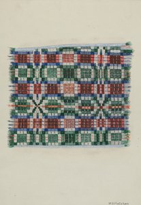 手工编织的盖毯，约1937年。 作者 威廉·O·弗莱彻