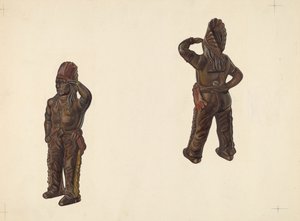 印第安人酋长硬币银行，约1938年。 作者 威廉·O·弗莱彻