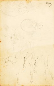 (研究--图形、原木、马和骑手等）。 作者 威廉·佩奇