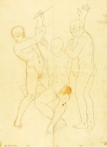 摩西、亚伦和赫尔在何烈山上（裸体研究） 作者 威廉·佩奇