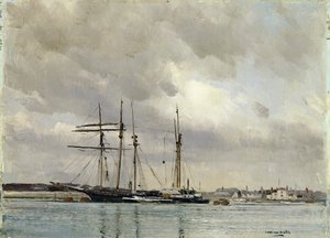 在港口的船，装载中国粘土，c.1900