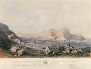 纽芬兰的圣约翰港口，城镇和狭窄，由T. Picken刻，约1845年 作者 威廉·帕多·克拉克