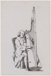 约翰-帕里演奏竖琴，约1760-1780。 作者 威廉·帕里