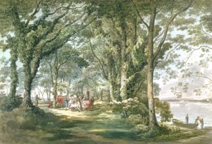 露天用餐时的人物景观，1760-1782年