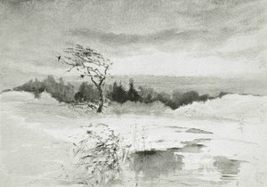 风景与水和被风吹扫的树 作者 威廉帕森斯温彻斯特达纳