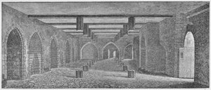 地穴的内部被称为威斯敏斯特老宫下面的火药地窖，c1883