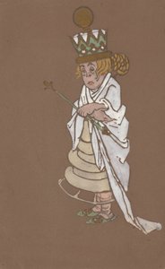 1915年《爱丽丝梦游仙境》的白皇后服装设计。