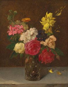 切割玻璃花瓶中的鲜花 作者 威廉·帕金斯·巴布科克