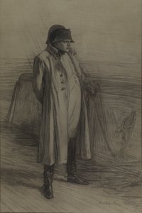 拿破仑在 "贝勒洛芬号 "上，约 1880 年（木炭、黑色粉笔）