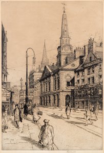 邓迪老城屋，约 1930 年（蚀刻版画） 作者 威廉·雷尼森