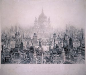 克里斯托弗-沃伦的建筑梦之城，1842年 作者 威廉·理查森