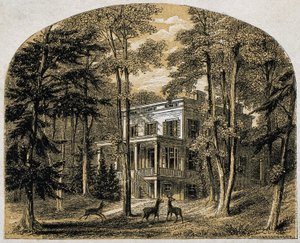 詹姆斯-约翰-奥杜邦的家 "Minniesland"，出版。C 1861年（木刻版画
