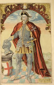 来自nHonor Military的Thomas Docwra爵士和Civill，William Segar，酒吧。 Robert Barker，伦敦，1602年（手工彩色雕刻）