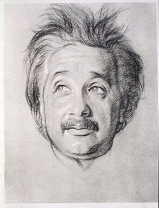 阿尔伯特·爱因斯坦肖像（1879-1955）（平版印刷）