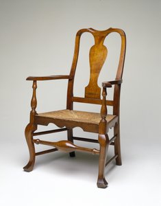 扶手椅，约1745-60年（软枫木，大西洋白雪松，黄色杨木和草木） 作者 威廉·萨维里
