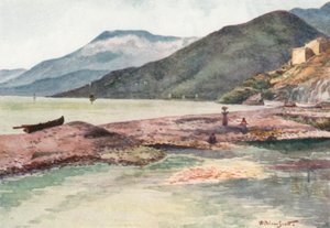 意大利和法国，罗亚河口（彩色石版画）
