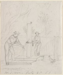 在泵上，1861年。 作者 威廉·西德尼山