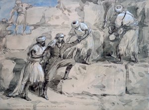 奥地利皇帝登高大金字塔，埃及，1869年。
