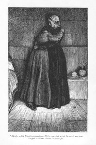 Hetty Sorrel, sentenced to death for infanticide, comforted in prison by her Methodist preacher cousin, Dinah Morris. Hetty