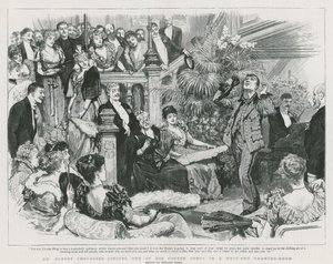 Albert Chevalier 先生在西区的客厅里唱着他的一首成本歌曲（雕刻） 作者 威廉·斯莫特