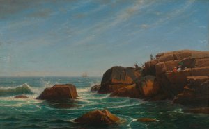 城堡岩，纳汉特，1865年。 作者 威廉·斯坦利·哈瑟尔汀