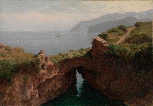 卡普里岛自然拱门，1856年。 作者 威廉·斯坦利·哈瑟尔汀