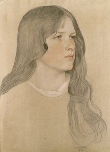 一个女孩的肖像，1904年（彩色铅笔在纸上）