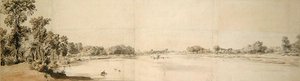 泰晤士河的景色（纸上水彩画）