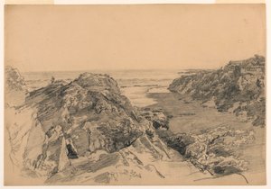 素描，天堂与炼狱，罗德岛米德尔敦，约 1875-80 年 作者 威廉·特罗斯特·理查兹