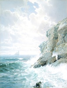 炼狱悬崖，1876年。 作者 威廉·特罗斯特·理查兹