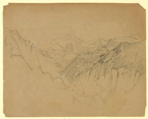 景观研究，瑞士劳特布伦嫩 作者 威廉·特罗斯特·理查兹