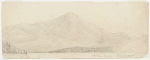 白脸山，1855年（浅黄色纸上的石墨） 作者 威廉·特罗斯特·理查兹