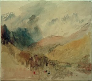 勃朗峰和勒谢蒂夫（Le Chetif）望着达奥斯塔山谷（Val dAosta）的圣迪迪埃 作者 约瑟夫·马洛德·威廉·特纳