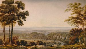 切普斯托附近的温德悬崖（Wyndd Cliff）风景-早晨，c1820，1938年 作者 约瑟夫·马洛德·威廉·特纳