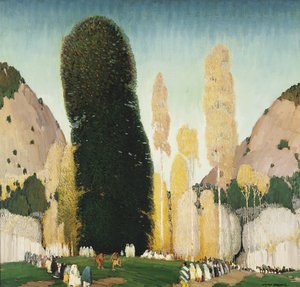 山上仪式，c.1930（布面油画） 作者 威廉·维克多·希金斯