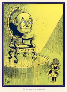 眼睛若有所思地看着她。 摘自弗兰克-鲍姆的《绿野仙踪》（The Wonderful Wizard of Oz）。 作者 威廉·华莱士·丹斯洛