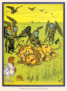 猴子在他的身体上缠绕了许多线圈。 摘自L. Frank Baum的《绿野仙踪》（The Wonderful Wizard of Oz）。 作者 威廉·华莱士·丹斯洛