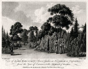 牛津郡纳尼汉姆哈科特斯勋爵花园的景色，1777年