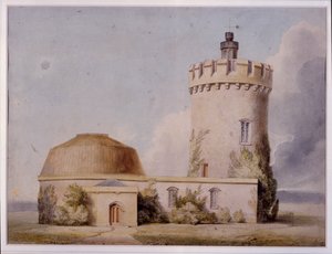 天文台和拟议的增建，约 1830 年（卡片水彩） 作者 威廉·韦斯特
