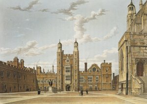 伊顿公学大法院，来自“伊顿公学的历史”，是“大学历史”的一部分;由J. Bluck（fl.1791-1831）酒吧刻。作者：R. Ackermann，1816年（aquatint） 作者 威廉韦斯特尔