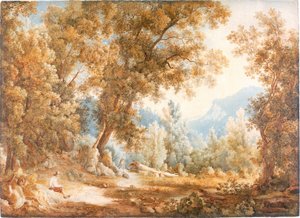 人物风景，约 1807-1820（水彩画） 作者 威廉韦斯特尔