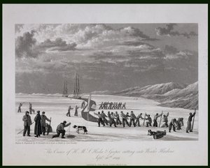 1819年9月26日，HMS Hecla和Griper的船员从“大西洋至太平洋西北通道的发现之旅”中切入冬季港口 作者 威廉韦斯特尔