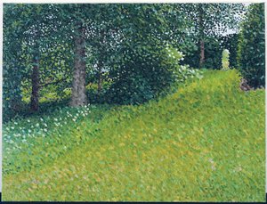 花园，灰色日，2003年（布面油画） 作者 威廉·威尔金斯