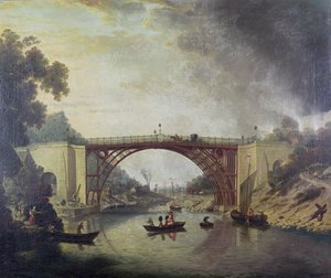 铸铁桥附近的Coalbrookdale，1780年 作者 威廉·威廉姆斯