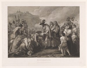 1660 年 5 月 25 日，英国查理二世抵达多佛尔海滩
复辟（物品上的标题） 作者 本杰明·韦斯特
