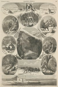 捕手生活中的场景，来自1868年10月17日的“哈珀周刊”