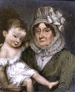 Agnes FitzHerbert的母亲和她的一个孙子，约1817年（石板）。