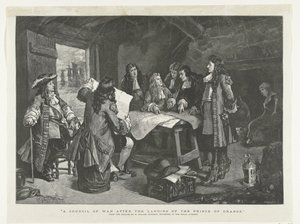 威廉三世于 1688 年召开战争会议
奥兰治亲王登陆后的战争会议（标题见实物） 作者 亨利·吉拉德·格林多尼