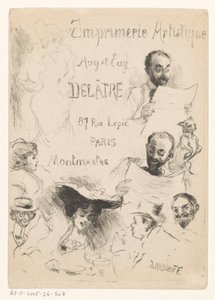 巴黎打印机 Eugène Delâtre 的名片 作者 欧仁·德拉特（可能）